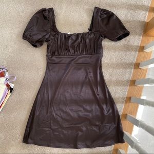 h&m brown dress